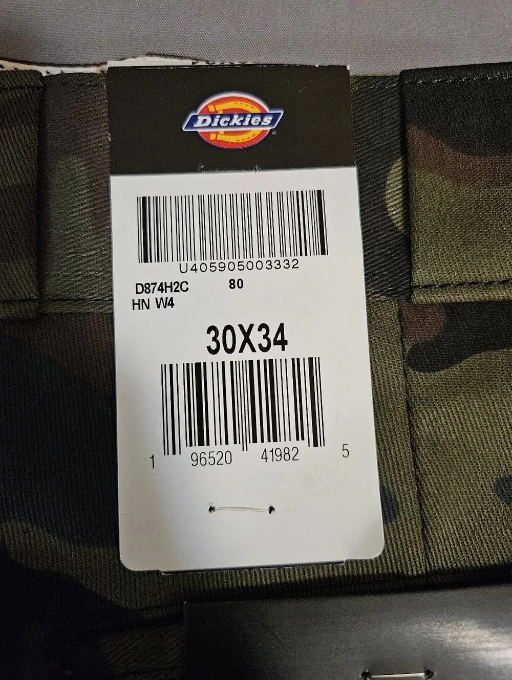 Dickies 874 Original Fit Camo Work Pants Men Size 30x34 NWT